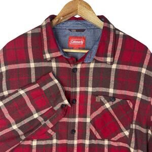 Coleman Mens Long Sleeve Heavyweight Plaid Flannel Shirt XXL Gorpcore Workwear
